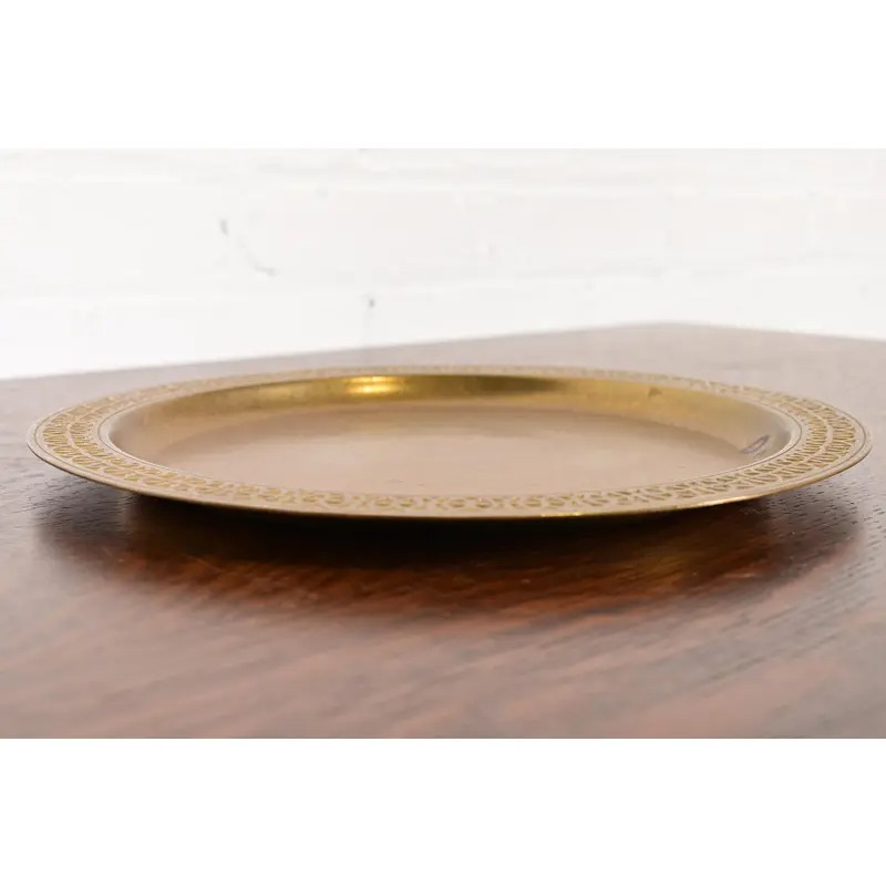 Tiffany Studios New York Bronze Doré Large Charger Plate or Tray With Decorative Border - Image 4