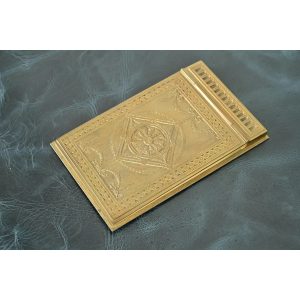 Tiffany Studios New York Adam Pattern Bronze Doré Notepad Holder, Circa 1910