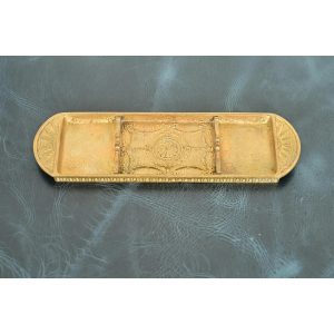 Tiffany Studios New York Adam Pattern Bronze Doré Pen Tray