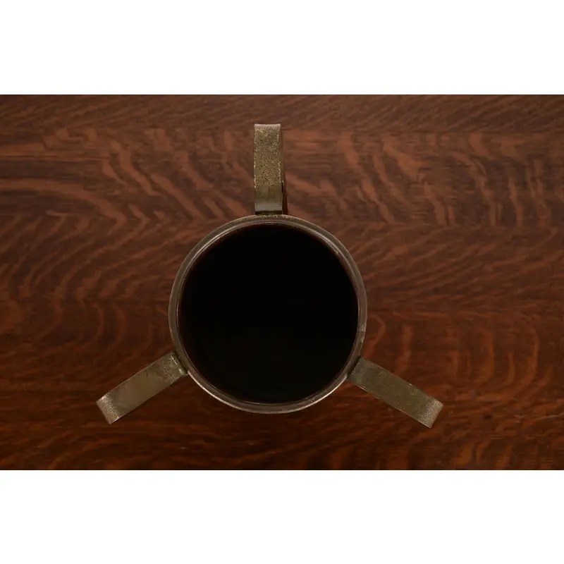 Antique Stickley Brothers Arts & Crafts Three-Handled Large Copper and Brass Vase - Image 5