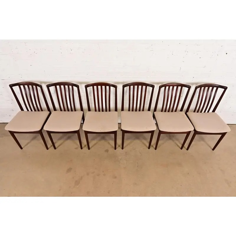 Danish Modern Sculpted Solid Rosewood Dining Chairs by Vamdrup Stolefabrik, Set of Six - Image 5