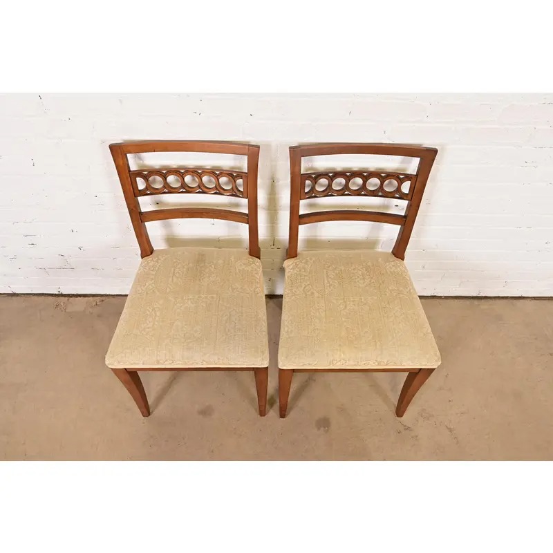 Kindel Furniture Regency Carved Cherry Wood Side Chairs or Dining Chairs, Pair - Image 5