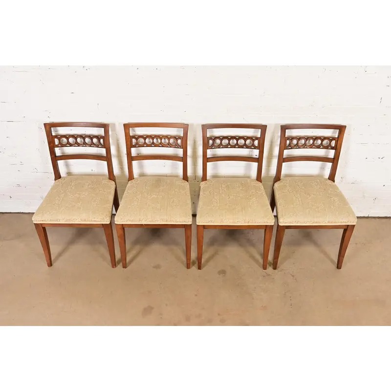 Kindel Furniture Regency Carved Cherry Wood Side Chairs or Dining Chairs, Set of Four - Image 5