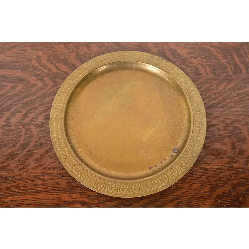 Tiffany Studios New York Bronze Doré Large Charger Plate or Tray With Decorative Border - Image 5