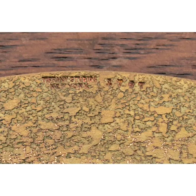 Tiffany Studios New York Bronze Doré Shallow Bowl or Plate With Decorative Border - Image 5