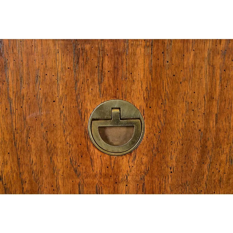 Drexel Heritage Hollywood Regency Campaign Walnut Gentleman's Chest or Armoire Dresser - Image 6