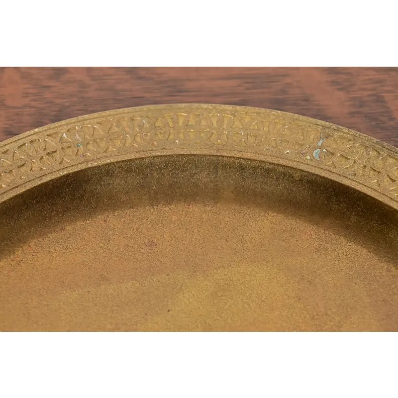 Tiffany Studios New York Bronze Doré Large Charger Plate or Tray With Decorative Border - Image 6