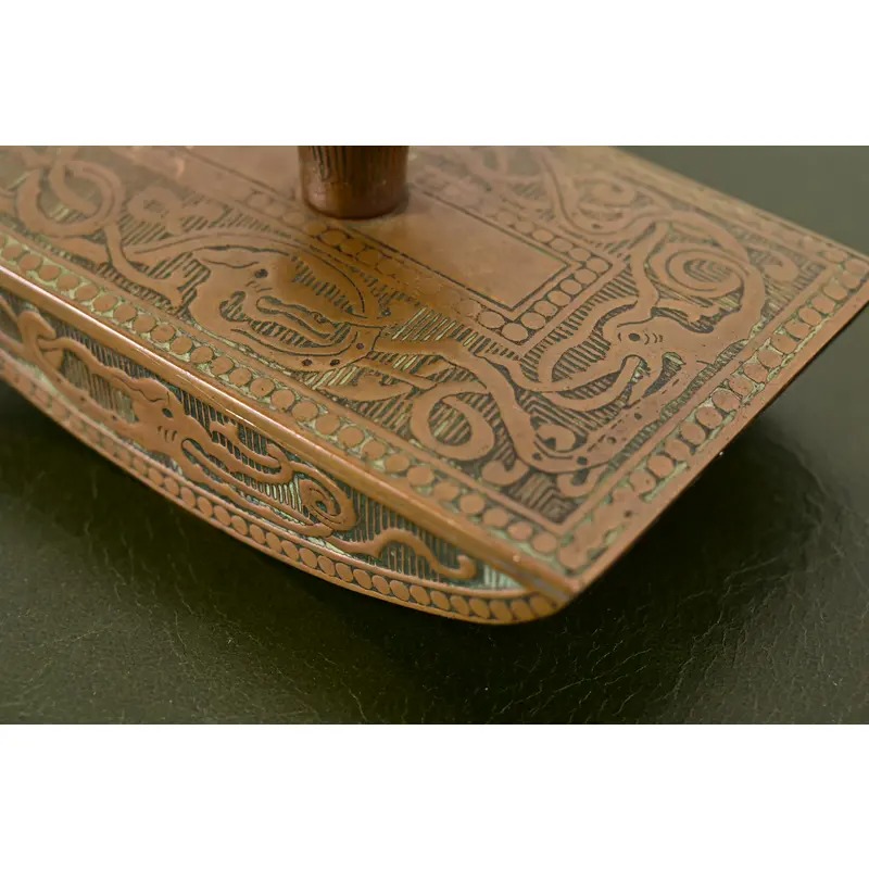 Marshall Field & Co. Antique Viking Bronze Rocker Blotter, Circa 1910 - Image 7