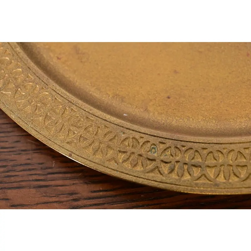 Tiffany Studios New York Bronze Doré Large Charger Plate or Tray With Decorative Border - Image 7
