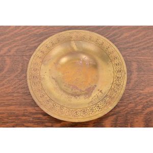 Tiffany Studios New York Bronze Doré Shallow Bowl or Plate With Decorative Border