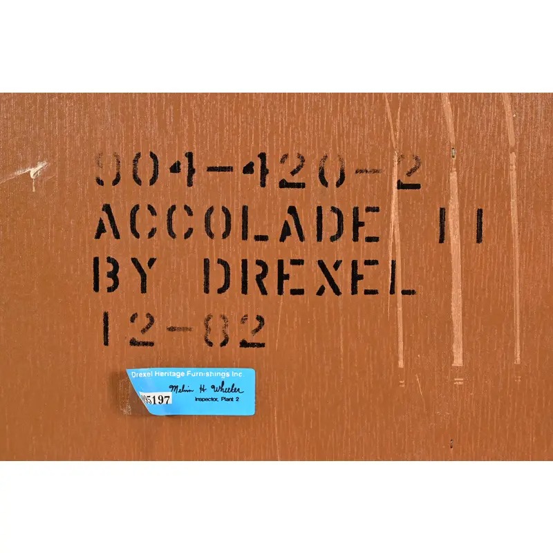 Drexel Heritage Hollywood Regency Campaign Walnut Gentleman's Chest or Armoire Dresser - Image 8