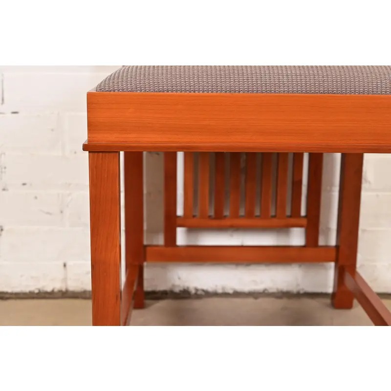 Frank Lloyd Wright for Cassina Arts & Crafts Cherry Wood Dining Chairs, Set of Four - Image 8