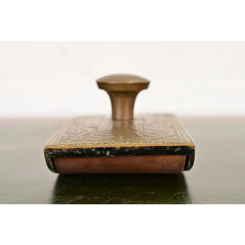 Marshall Field & Co. Antique Viking Bronze Rocker Blotter, Circa 1910 - Image 8