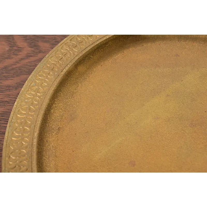 Tiffany Studios New York Bronze Doré Large Charger Plate or Tray With Decorative Border - Image 8