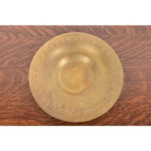 Tiffany Studios New York Bronze Doré Shallow Bowl or Plate With Decorative Border