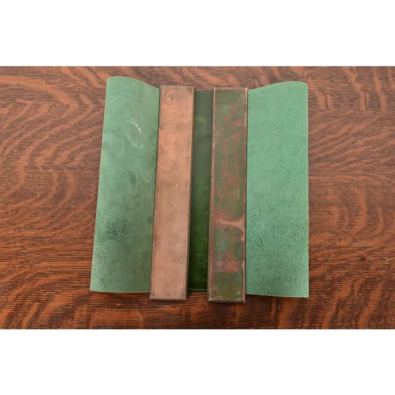 Tiffany Studios New York Zodiac Bronze Blotter Ends With Leather Desk Blotter - Image 8