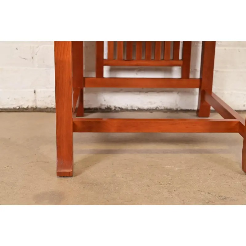 Frank Lloyd Wright for Cassina Arts & Crafts Cherry Wood Dining Chairs, Set of Four - Image 9