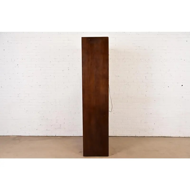 Jack Cartwright for Founders Burl Wood Lighted Bookcase or Bar Cabinet, Circa 1970s - Image 9