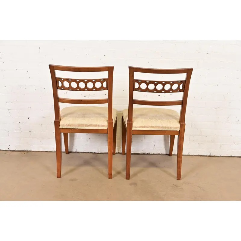 Kindel Furniture Regency Carved Cherry Wood Side Chairs or Dining Chairs, Pair - Image 9
