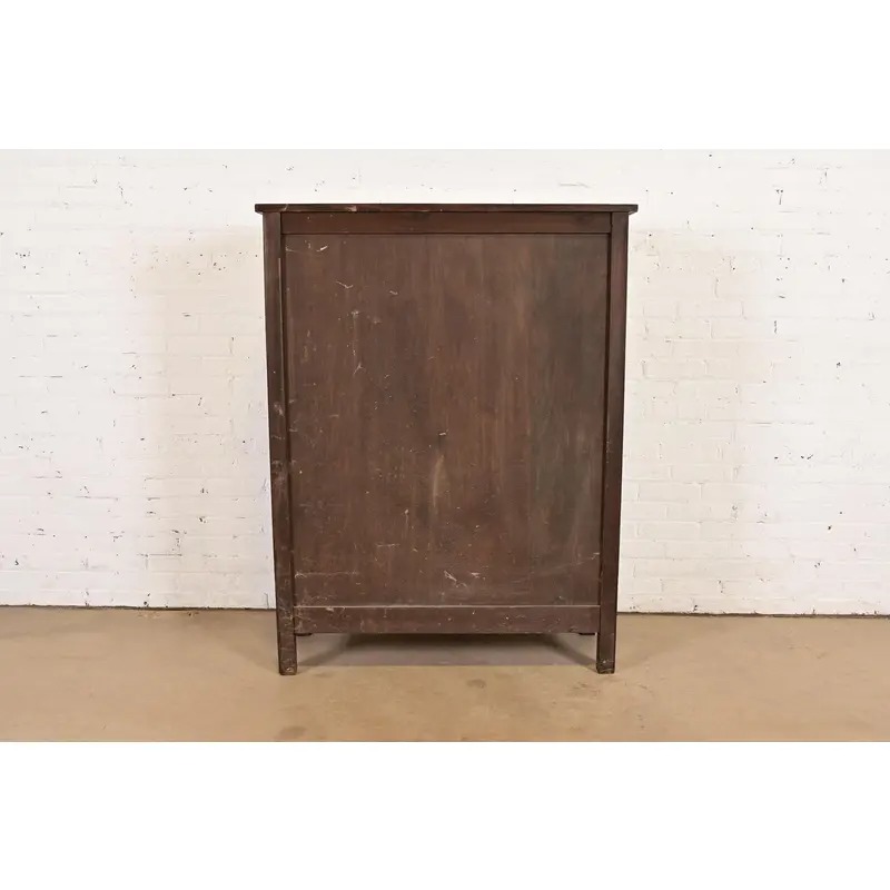 Limbert Style Mission Arts & Crafts Mahogany Leaded Glass Front Double Bookcase Cabinet, Circa 1900 - Image 9