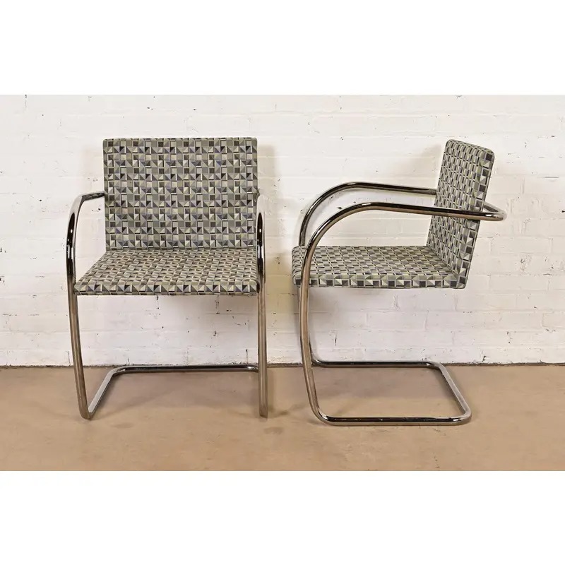 Mies Van Der Rohe for Knoll Chrome Brno Chairs, Set of Four - Image 9