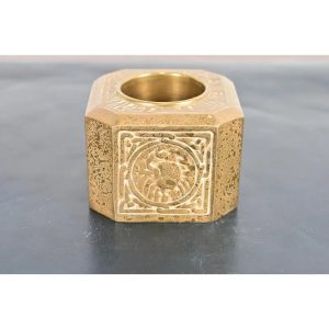 Tiffany Studios New York Zodiac Bronze Doré Pen Brush Holder