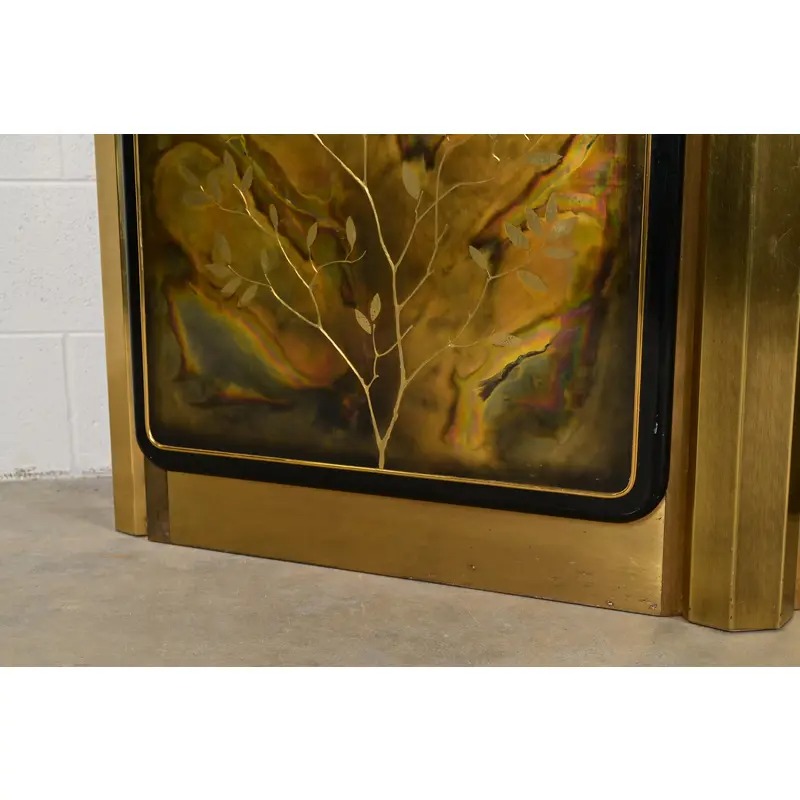 Bernhard Rohne for Mastercraft Acid Etched Brass "Tree of Life" Sideboard Credenza, 1970s - Image 10