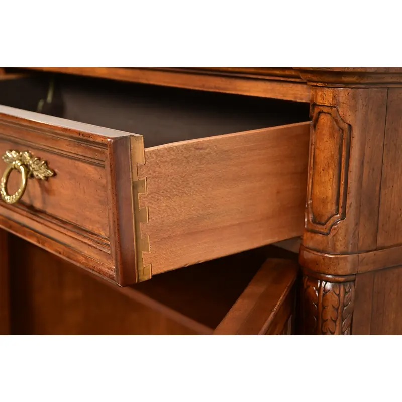 Drexel Heritage French Regency Louis XVI Burled Walnut Flip Top Server or Bar Cabinet, Circa 1960s - Image 10