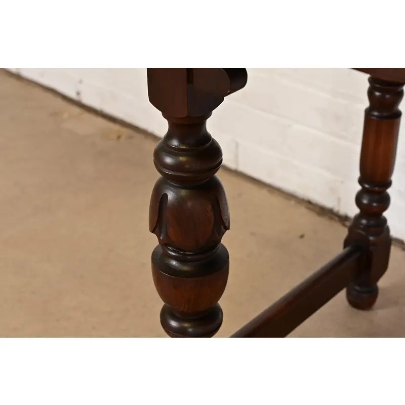 Antique French Renaissance Revival Carved Oak Breakfront Bookcase or Bar Cabinet, Circa 1880s - Image 10