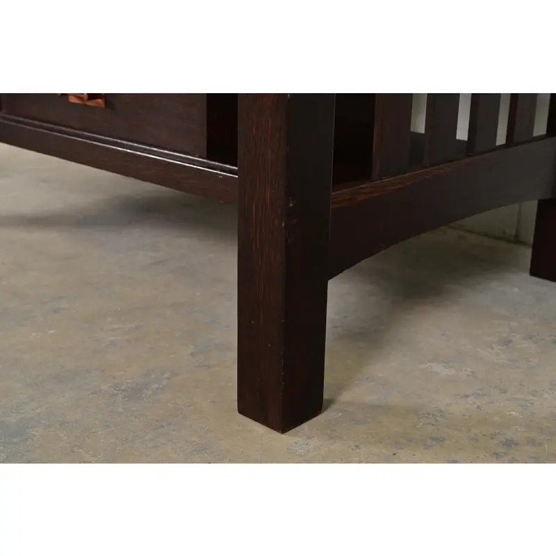 Limbert Style Antique Mission Oak Arts & Crafts Desk or Library Table, Circa 1910 - Image 10