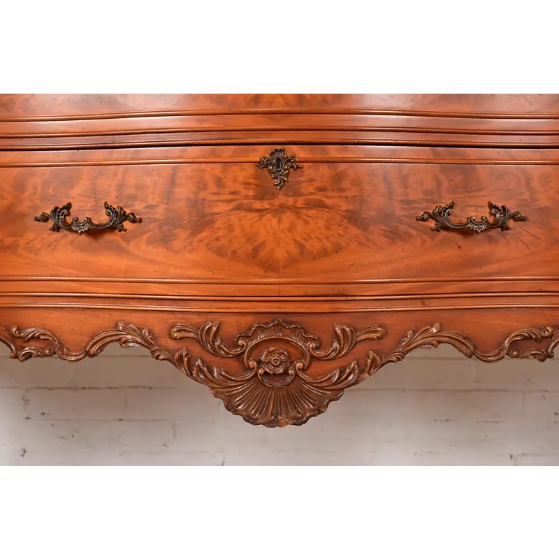 Romweber French Provincial Louis XV Burl Wood Sideboard or Bar Cabinet, Circa 1920s - Image 10