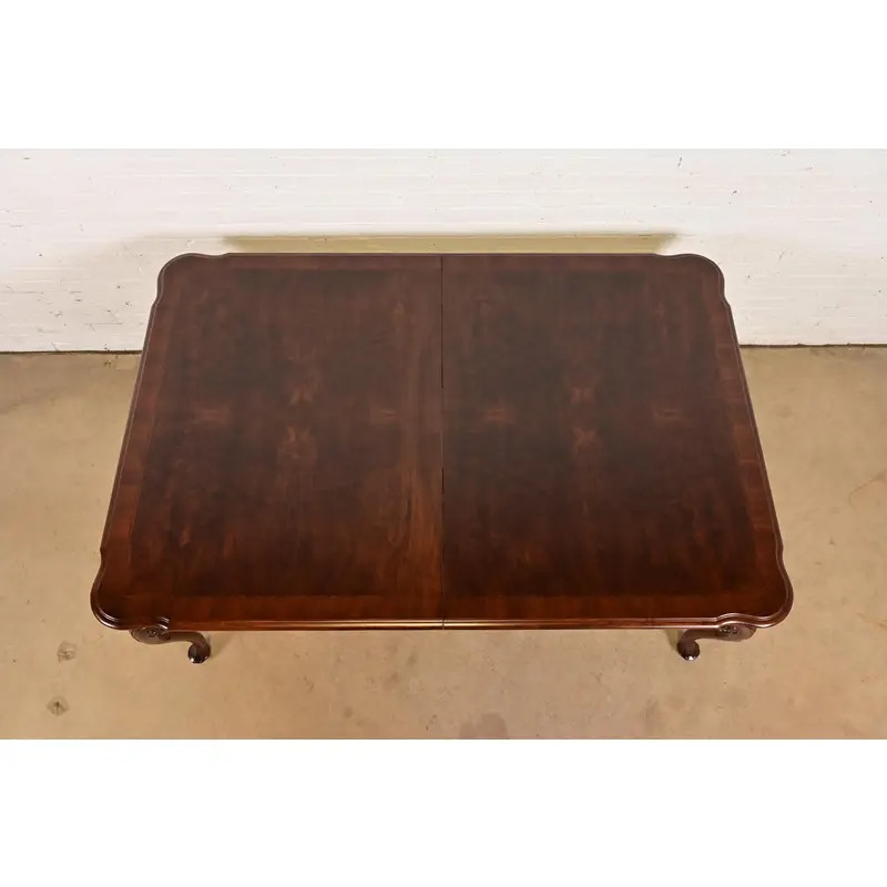 Saybolt Cleland Georgian Burled Walnut Monumental Extension Dining Table, Newly Refinished - Image 10