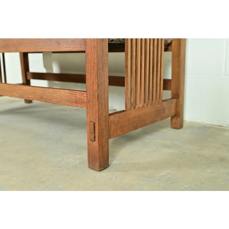 Stickley Mission Oak Arts & Crafts Spindle Bench or Settee - Image 10
