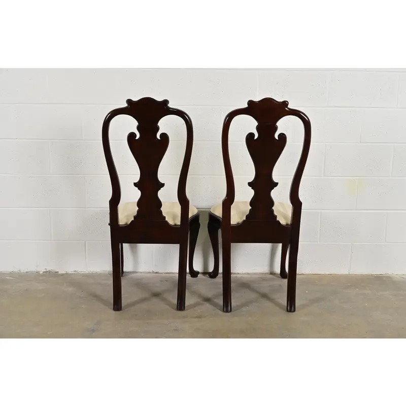 Stickley Queen Anne Carved Solid Mahogany Dining Chairs, Set of Six - Image 10