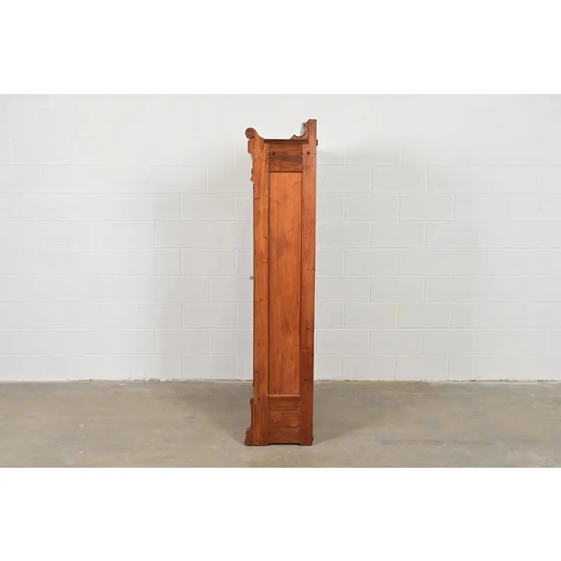 Herter Brothers Style Antique Eastlake Victorian Carved Burled Walnut Bookcase, Circa 1880s - Image 11