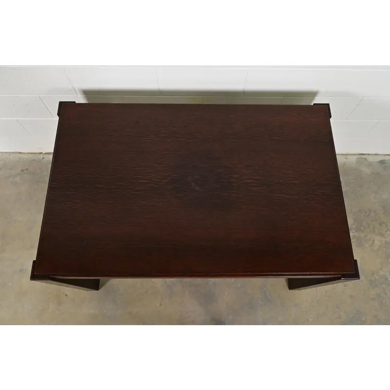 Limbert Style Antique Mission Oak Arts & Crafts Desk or Library Table, Circa 1910 - Image 11