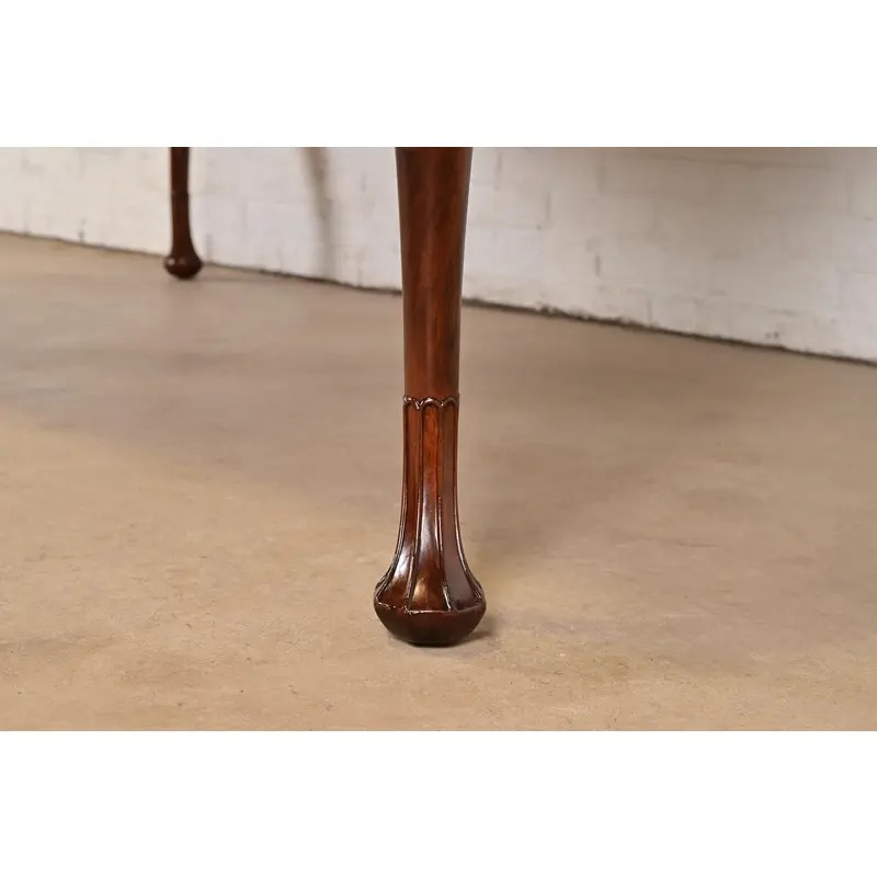 Saybolt Cleland Georgian Burled Walnut Monumental Extension Dining Table, Newly Refinished - Image 11