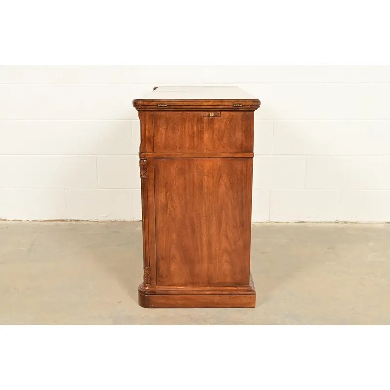 Drexel Heritage French Regency Louis XVI Burled Walnut Flip Top Server or Bar Cabinet, Circa 1960s - Image 12