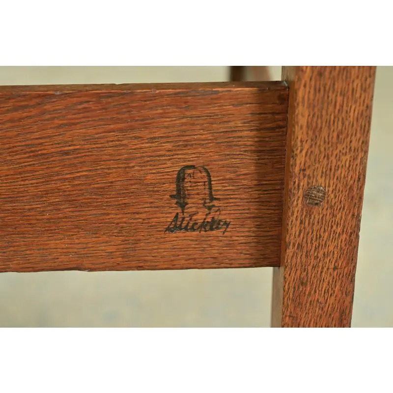 Gustav Stickley Antique Mission Oak Arts & Crafts Ladder Back Dining Chairs, Set of Ten - Image 12