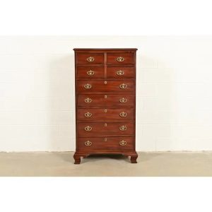 Henredon Chippendale Solid Mahogany Nine-Drawer Highboy Dresser