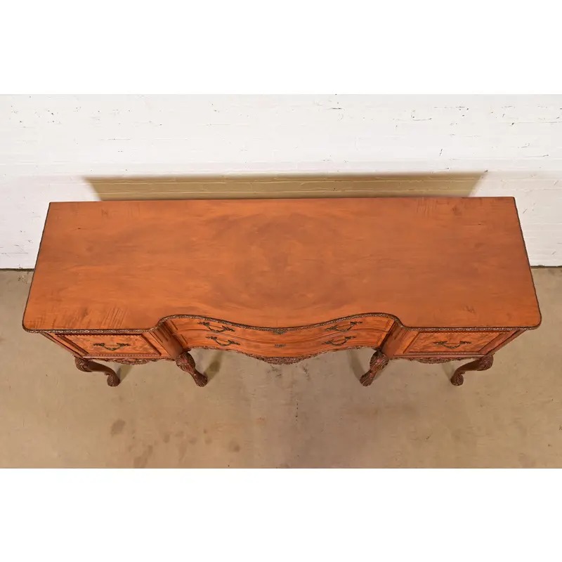 Romweber French Provincial Louis XV Burl Wood Sideboard or Bar Cabinet, Circa 1920s - Image 12