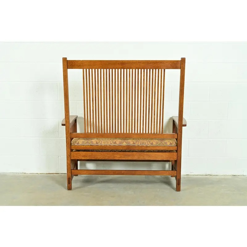Stickley Mission Oak Arts & Crafts Spindle Bench or Settee - Image 12