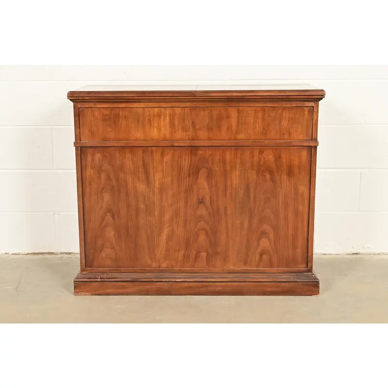 Drexel Heritage French Regency Louis XVI Burled Walnut Flip Top Server or Bar Cabinet, Circa 1960s - Image 13