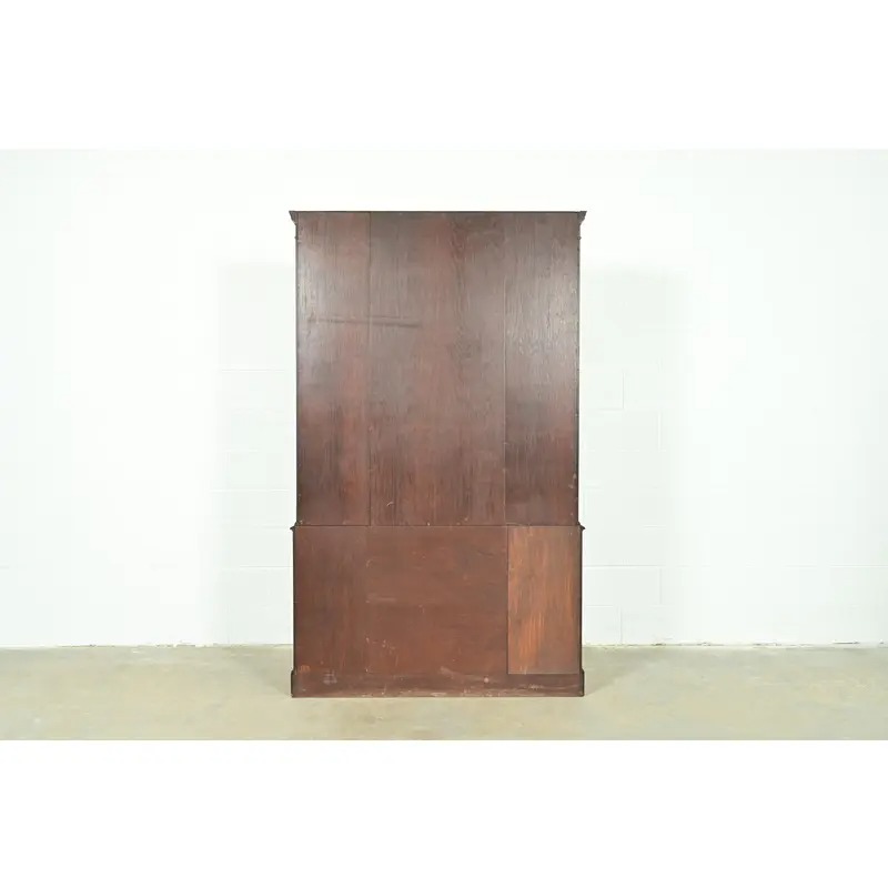 Kittinger Furniture Georgian Flame Mahogany Breakfront Bookcase Cabinet, Circa 1960s - Image 13