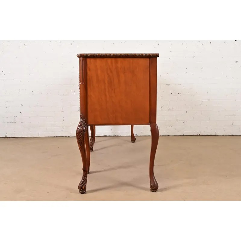 Romweber French Provincial Louis XV Burl Wood Sideboard or Bar Cabinet, Circa 1920s - Image 13