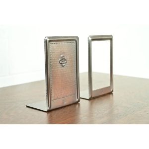 Roycroft Arts & Crafts Hammered Copper Bookends, Circa 1920s