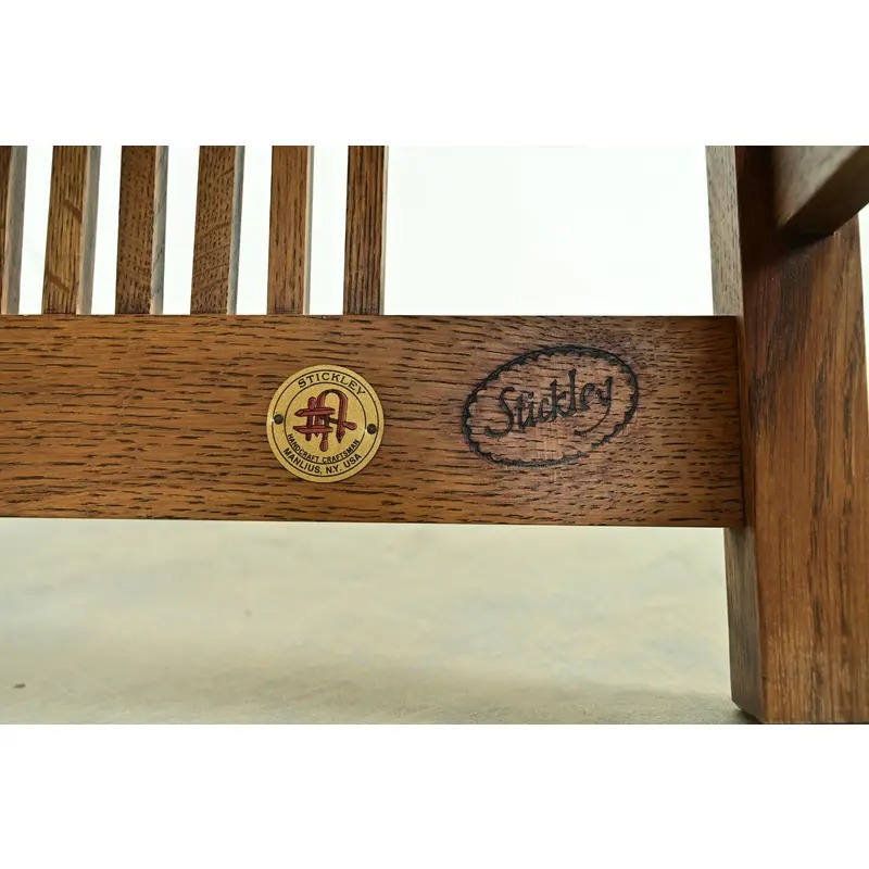 Stickley Mission Oak Arts & Crafts Spindle Bench or Settee - Image 13