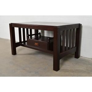 Limbert Style Antique Mission Oak Arts & Crafts Desk or Library Table, Circa 1910