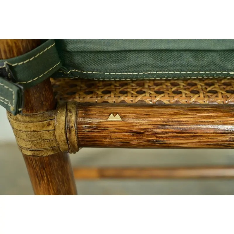 McGuire Hollywood Regency Organic Modern Bamboo and Cane Armchairs, Pair - Image 14