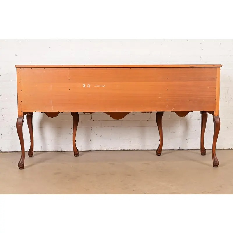 Romweber French Provincial Louis XV Burl Wood Sideboard or Bar Cabinet, Circa 1920s - Image 14